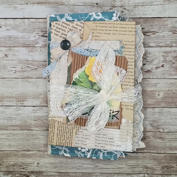 Turquoise Embellished Junk Journal: Flowers, Birds and Butterflies (Discover) - Picture 2 of 16